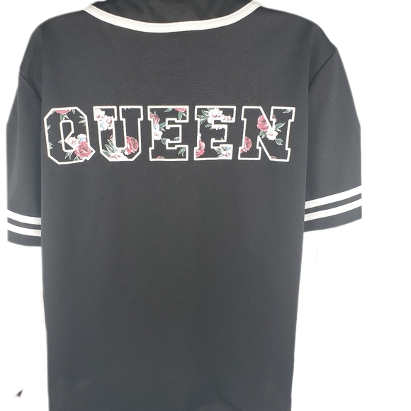 Queen Embroidered,Printed Baseball Jersey, - Picture 2 of 4